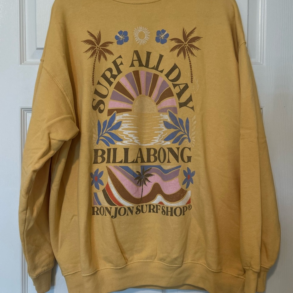 Billabong Women’s Mustard Surf Crewneck Sweatshirt